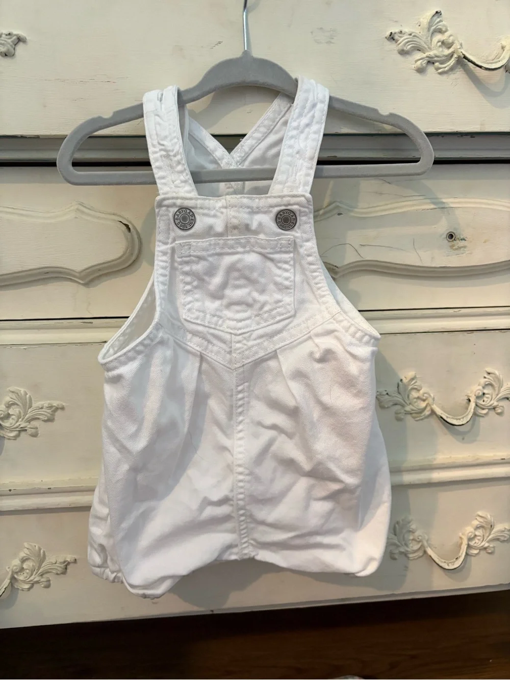 GAP White Denim Kids Overall Dress
